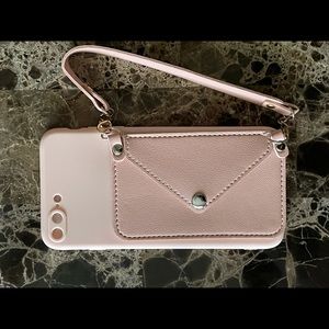 (Pink) iPhone 7p/8p phone case with card holder